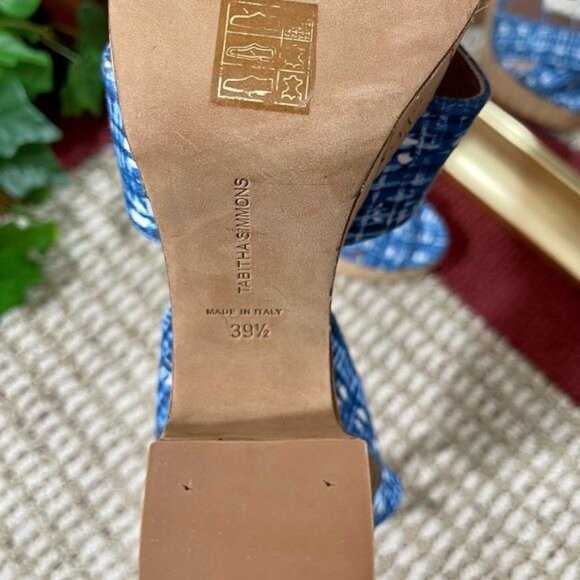TABITHA SIMMONS Elena Crisscross Platform Wedge Sandals in Blue Size 39.5 / US 9 - Picture 12 of 14
